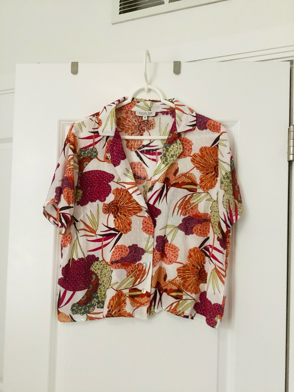 RACHEL Rachel Zoe Short-Sleeve Button Front Top